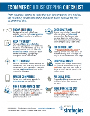 eCommerce Housekeeping Tip Sheet